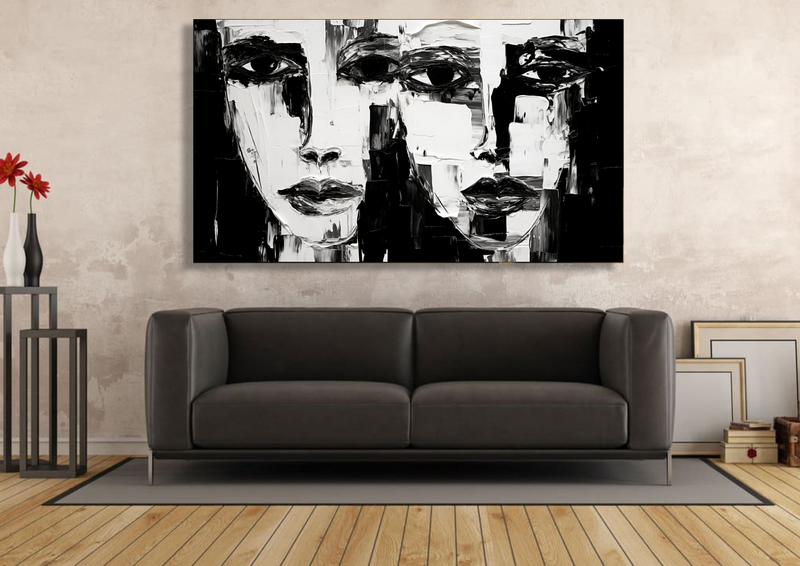 Canvas Wall Art - Abstract Faces Art - IM0996