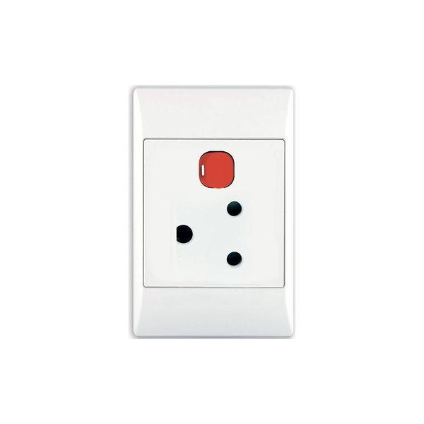 ACDC - 1x16A Dedicated White Switched Socket Outlet Steel Plate