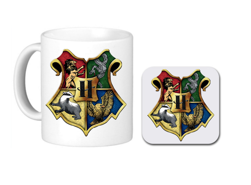 Hogwarts Mug and Coaster Gift Set - Double Sided Printed Mug