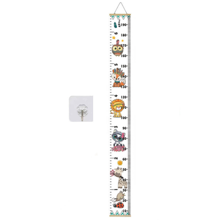 Height Growth Chart Cartoon Height Measurement Wall Ruler for Girl and Boy Image