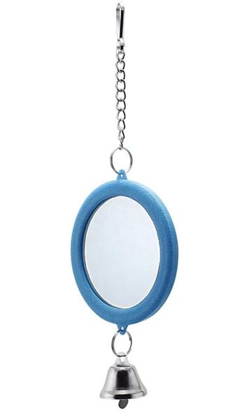 2 Sided Round Bird Mirror Ornament With Bell x2