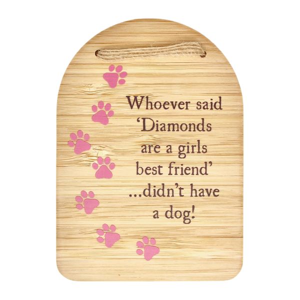 Plaque - Whoever said "Diamonds are a girls best friend" didn't have a dog