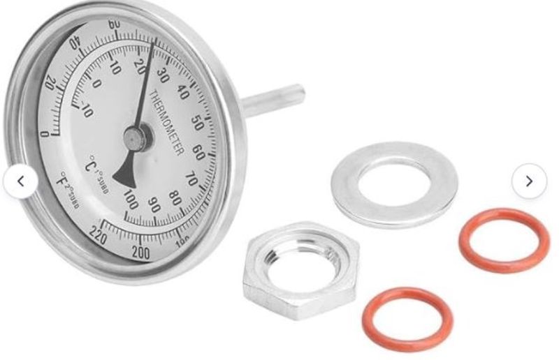 Weldless Bi-metal Thermometer Kit 1/2 MNPT 0~220F for Homebrew Beer/Wine