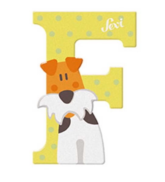Sevi Wooden Letter F Fox Terrier 10cm