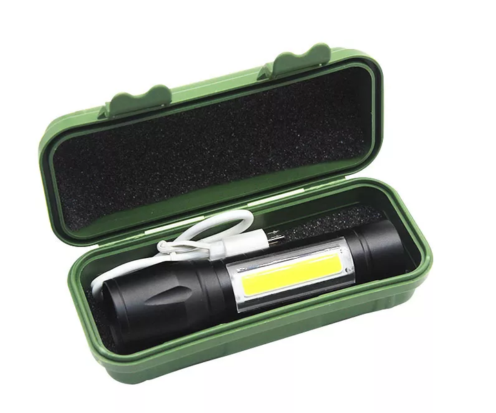 USB Rechargeable Pocket LED Camping Flashlight With Side Light