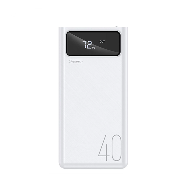 40000mAh High Capacity 2.1A 4 USB Output LED Power Bank - White