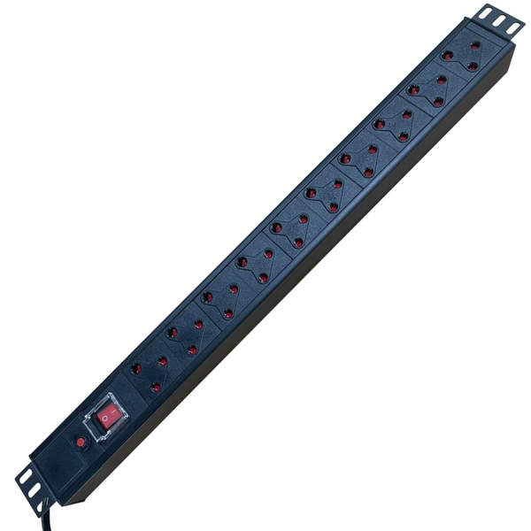 PDU 19" 10 Way Power Outlet - 16A South Africa Adapter With On/Off Switch