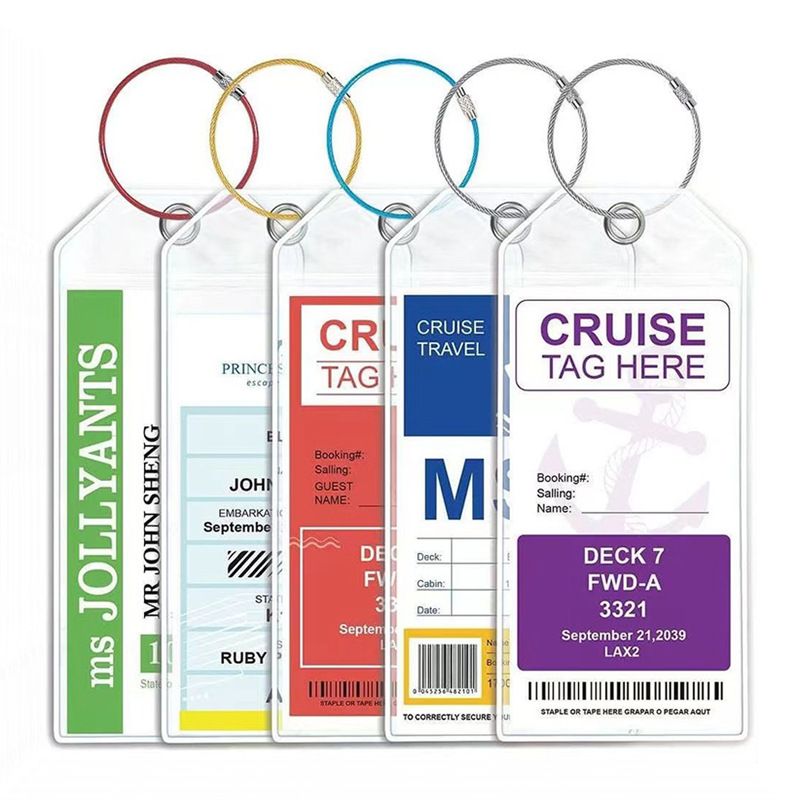 5PCS Transparent PVC luggage tag card cover / Luggage tag label cover