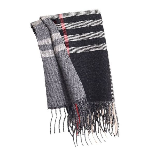 Autumn and winter fashion casual black plaid women's tassel scarf