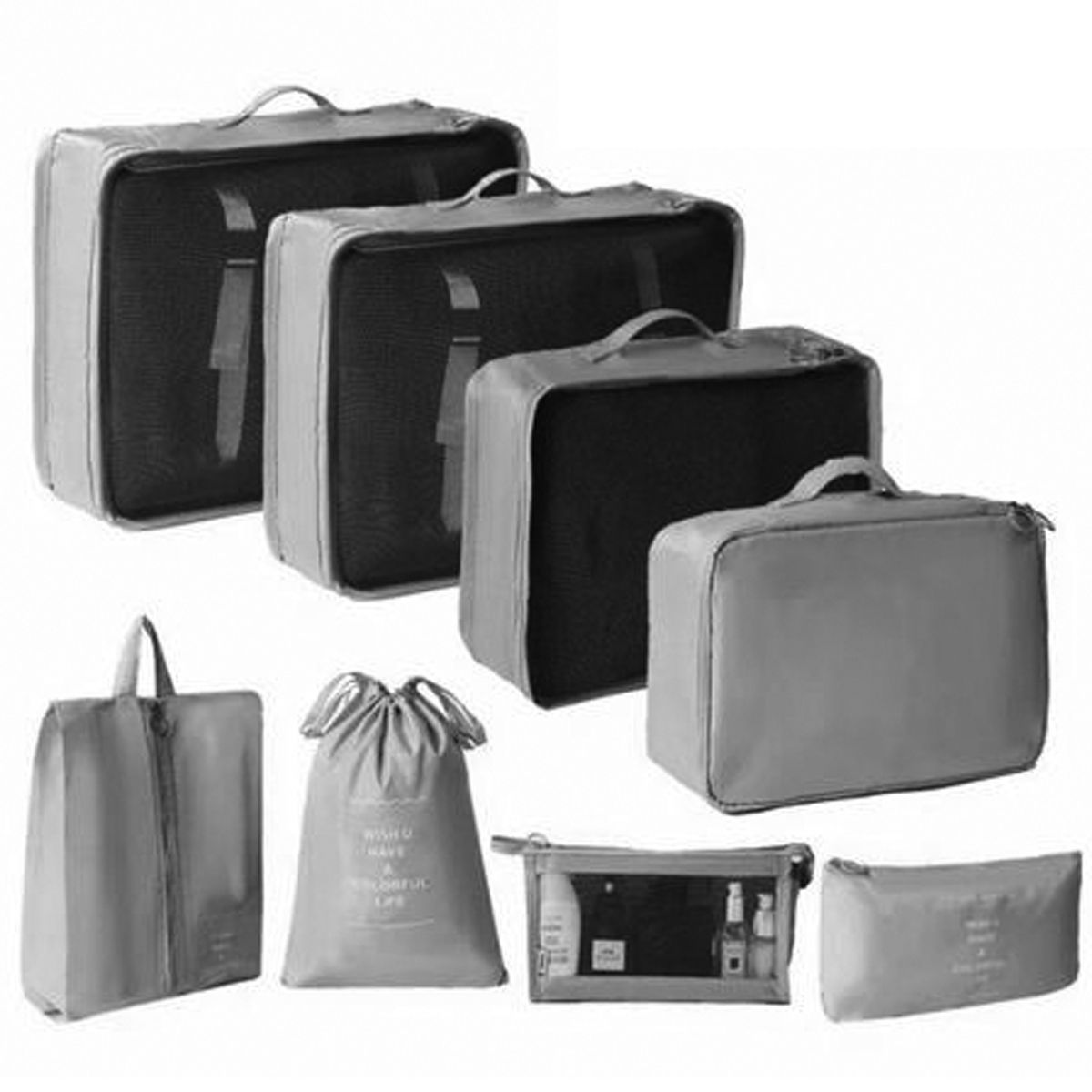 Travel Storage Bag Organiser Set Ultimate Luggage Clothing Packing - 8 Piece