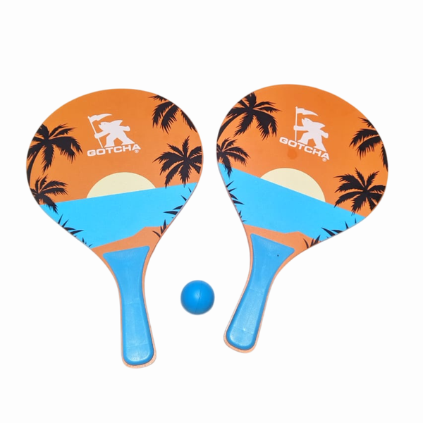 Gotcha Beach Ball Set - 2 Paddle Bats with Ball for Outdoor Fun