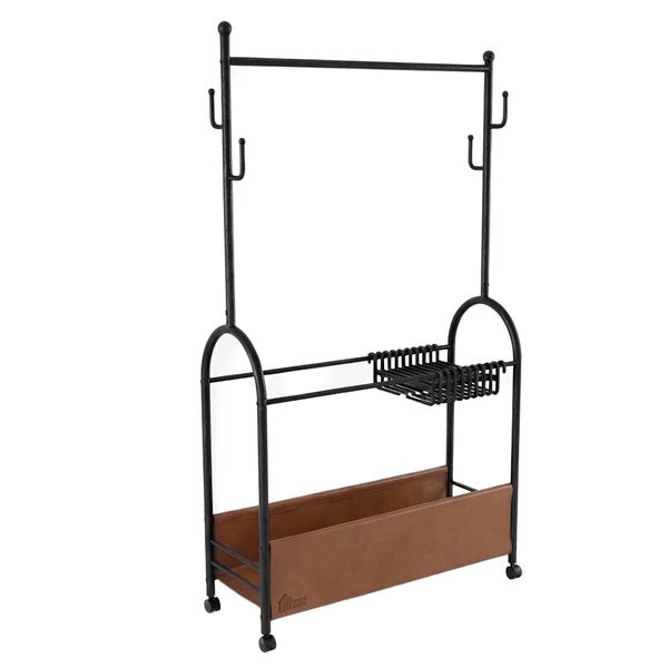 Greenwood Rolling Garment Rack Clothes Organizer w/10 Pants Hangers&amp;Basket