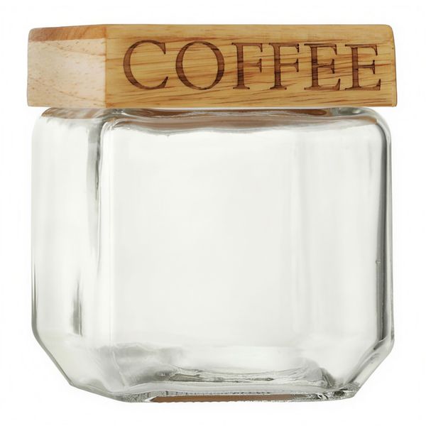 Home Classix Square Glass Coffee Canister (550 ml)