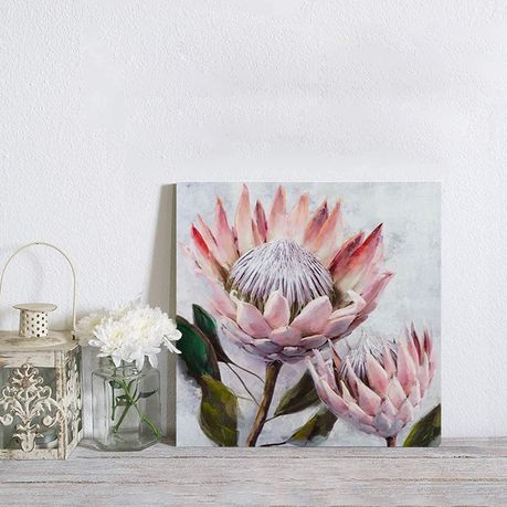 Diamond Painting DIY Kit,Full Drill, 50x40cm- Proteas on Black