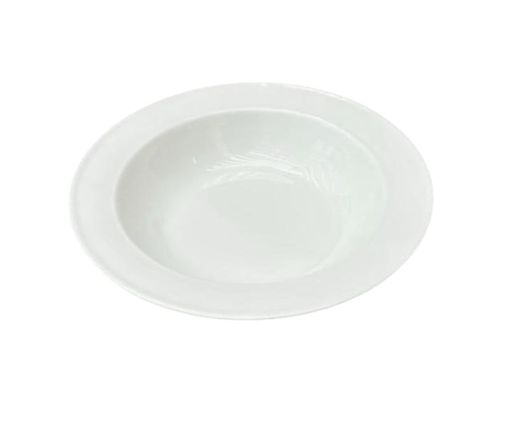 White Ceramic Round Pasta Plate 20.7cmx20.7cmx4.5cm - Set of 8