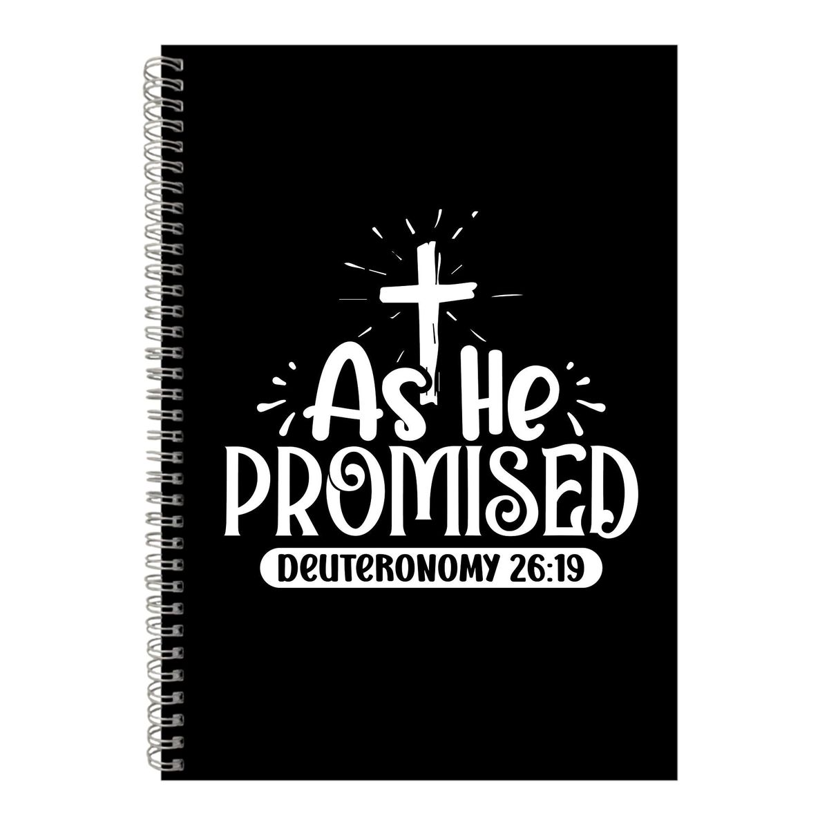 Promised a4 notebook spiral with graphic christian easter words present