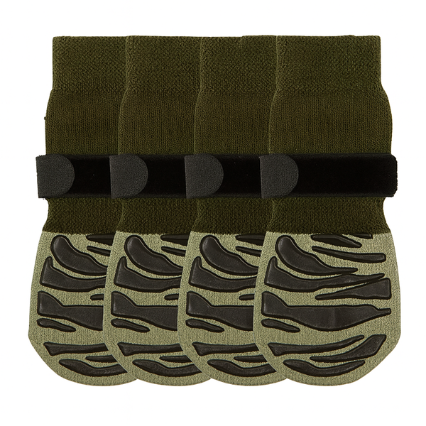Tiger Paw Pattern Anti-Slip Pet Socks (Set of 4) - Black