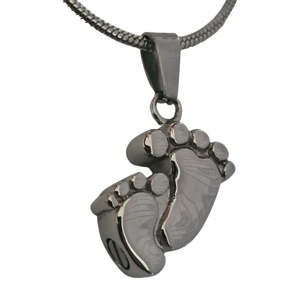 Little Feet Pendant and Chain -Stainless Steel Cremation Jewellery