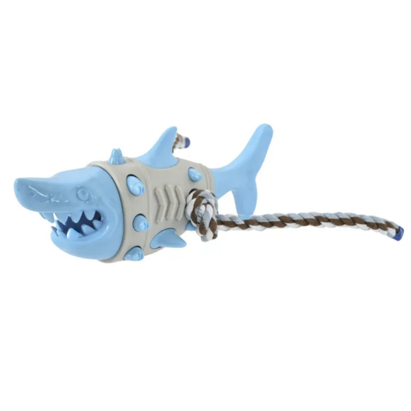 Durable Shark Shape Chew Toy with Rope for Aggressive Chewers