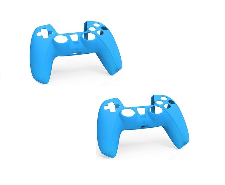 ASO 2 Pack PS5 Controller Skin Protector Grip Cover with 2 Thumb Grip - Blue