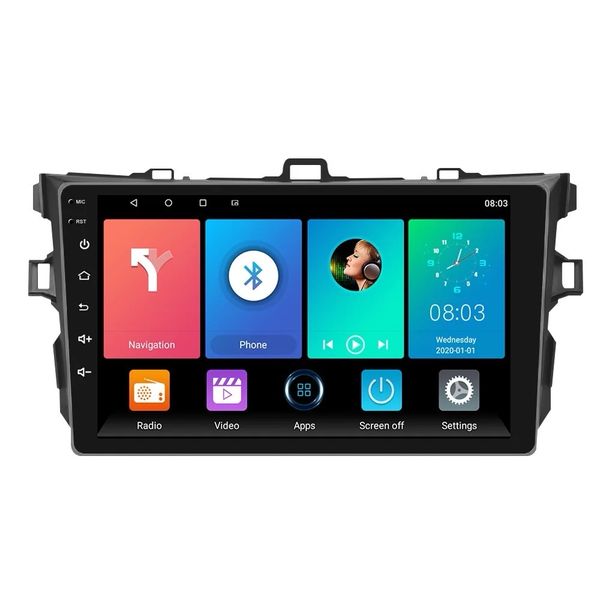 9 Inch Android GPS Navigation Radio CarPlay Unit Compatible With Toyota Corolla 2007-2019