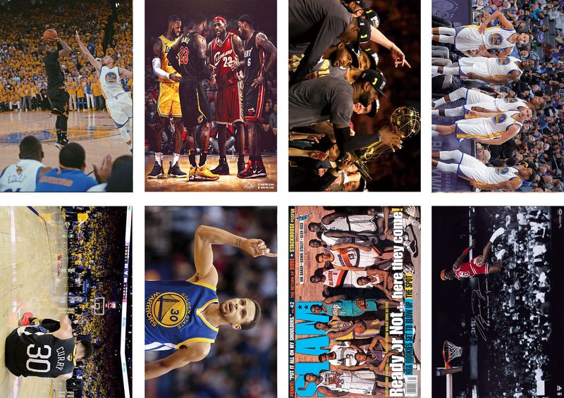 8 Pieces NBA Legends Posters Frameless 11.5x16.5 Inch