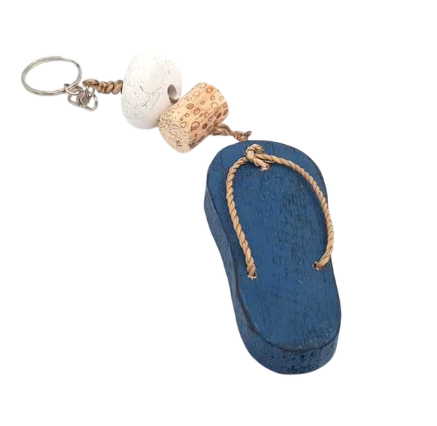 Coastal Keyrings with Stone and Driftwood - 9cm