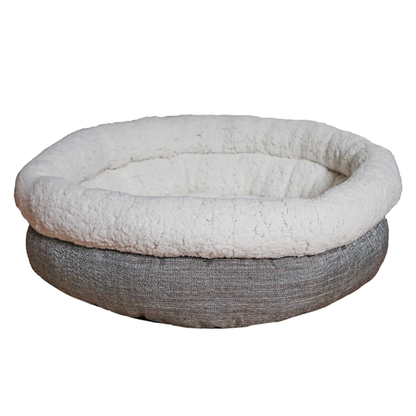 Rosewood Deep Tweed Teddy Bear Round Bed Medium