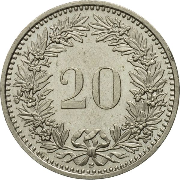 1991 Switzerland 20 Rappen Hlvetica