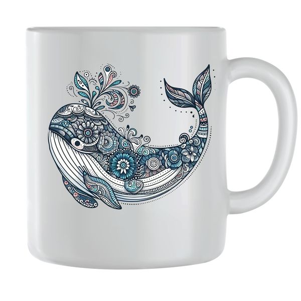 Whale24 Coffee Mugs for Men Women Sealife Graphic Design Cups Present 121