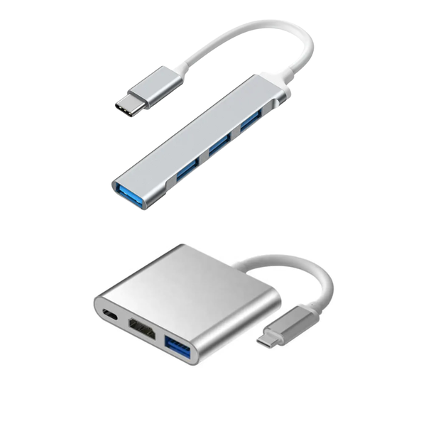Tech Combo - 4-Port USB Hub + USB-C to HDMI Adapter (4K 60Hz)