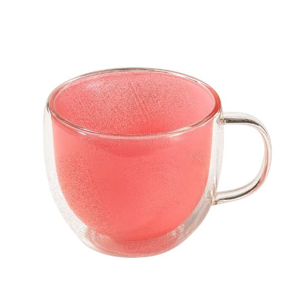 180ml - Handled Double-Layer Glass Cup - Pink