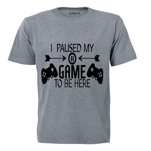 Paused My Game - Remote - Kids T-Shirt - Grey