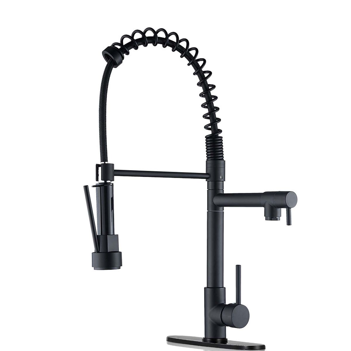 Kitchen Sink Faucet Taps Spring Neck 2 Spout-Faucet Stainless Steel