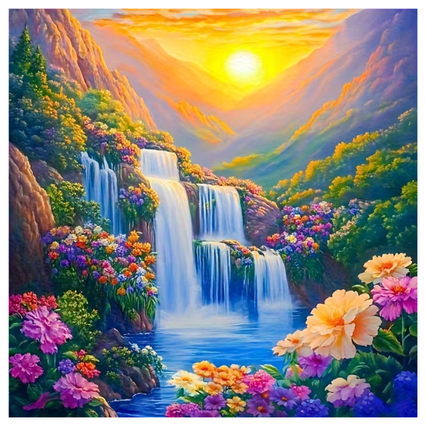 Complete Diamond Dot Painting Kit - Waterfall (30 x 30cm)