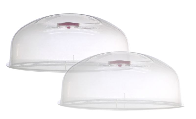 Elegant 2pcsPlastic Microwave Covers - 25cm + 29cm