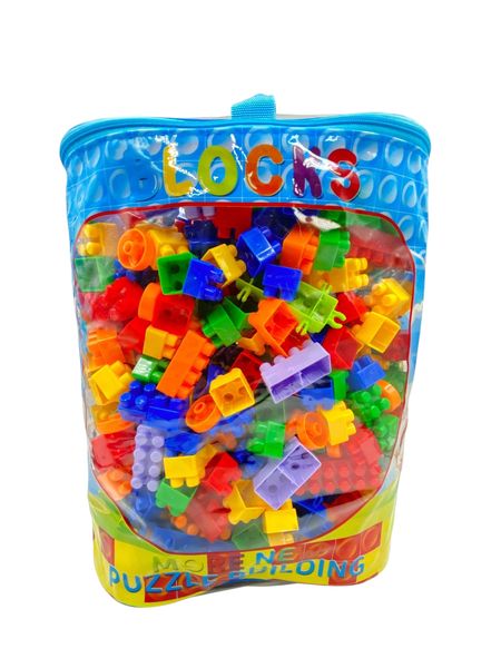 Building Blocks Set - Colourful Puzzle Construction Toy in Zip Bag 800 Piece