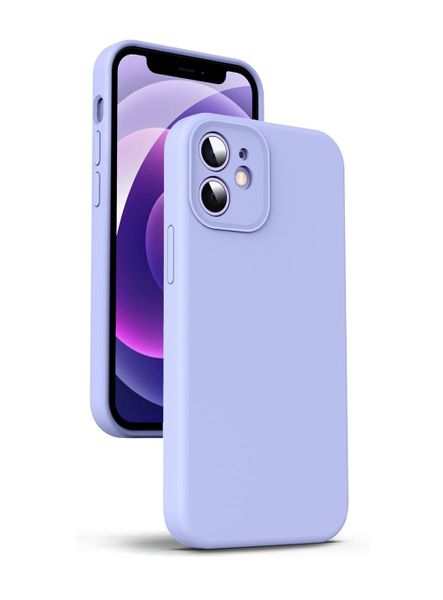 Liquid Silicone Back Case Compatible For Iphone 12- Purple