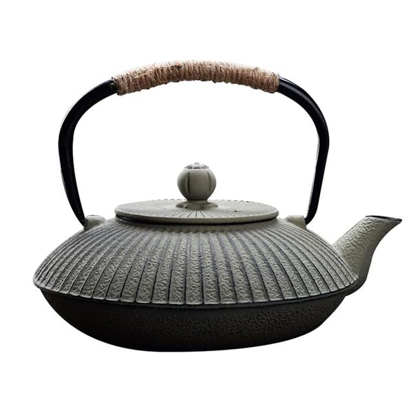 800ml Cast Iron Retro Teapot with Handle and Tea Strainer