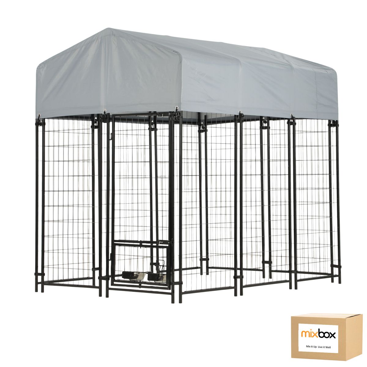 Mix Box 10 Panels Heavy Duty Dog Kennel ,4.26x5x6FT,with Waterproof Cover