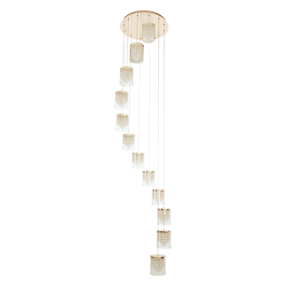 Zebbies Lighting Pearl 12 Light Champagne Gold 70W LED Chandelier