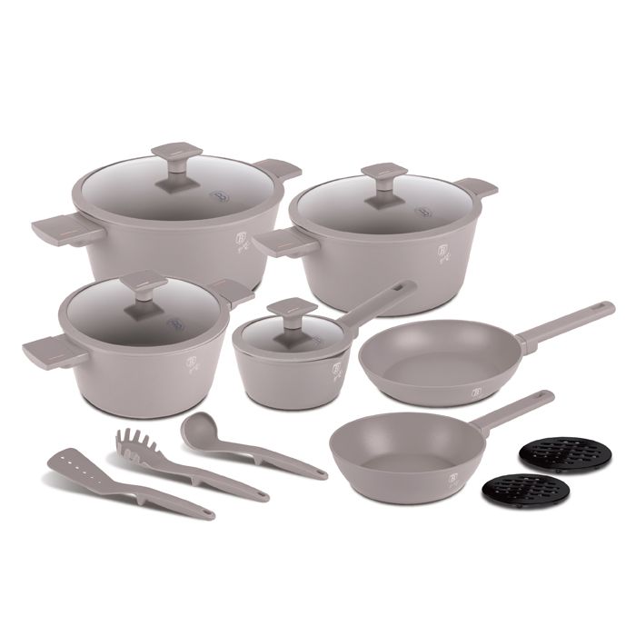 Berlinger haus 15 piece non stick titan pro coating cookware set