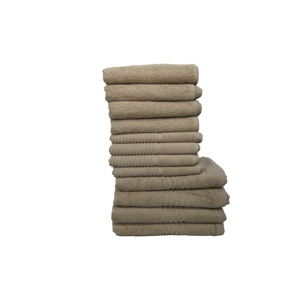 SR Luxury - Sterling Silver - 12 Set Bath Towel Combo with 660GSM Bath Mat