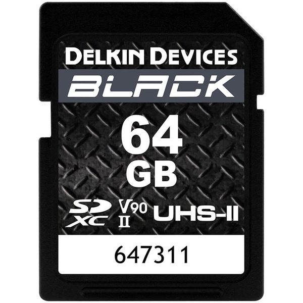 Delkin Devices Black 64GB UHS-II SDXC Memory Card (300MB/s)