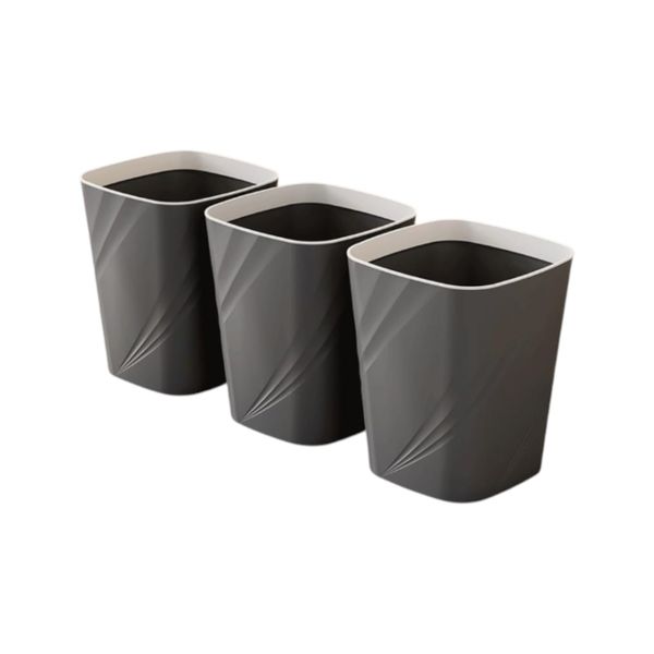 3 Pack - Odour Control Dustbins - Grey