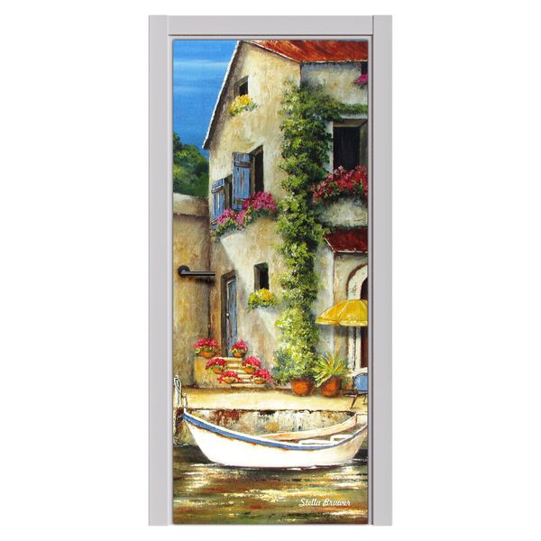 Decoupage - Cafe Boat By Stella Bruwer Door