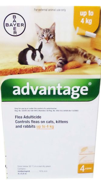 Advantage - Cat Under 4kg Orange - For Ticks &amp; Fleas