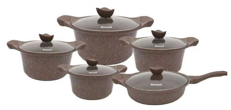 Die Cast Forged Aluminium Granite Pot Set - 10 Pieces