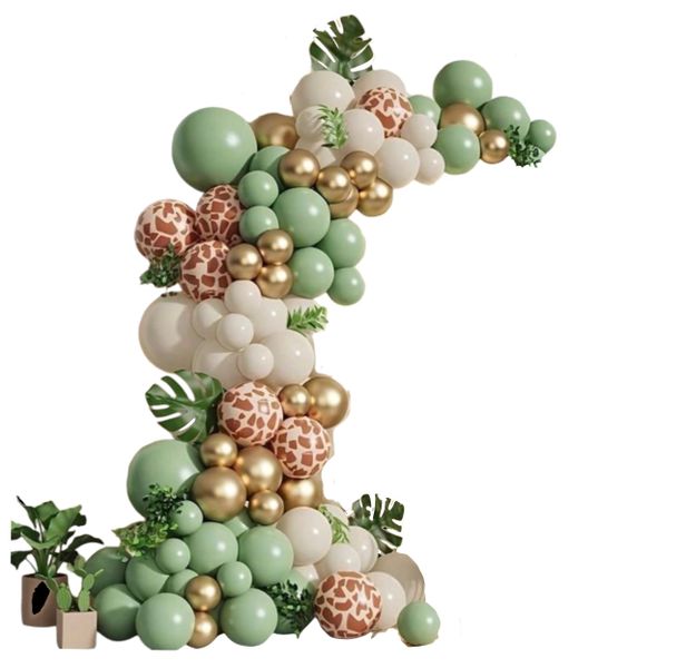 African Safari Theme Balloon Set - 100 Pieces including Latex Balloons