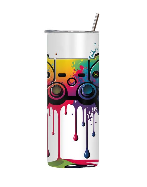 Control 20 Oz Tumbler with Lid Straw Trendy Gaming Graphic Gamer Present170